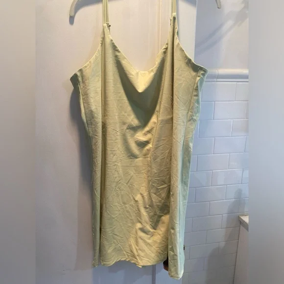 satin mint green bridesmaid dresses Rewritten Roma Halterneck Dress in Sage Green at Nordstrom, Size 8